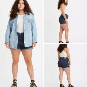 Levi's Mid Length Denim Short in Maui Ocean Depths Dark Wash Size 34/18 New